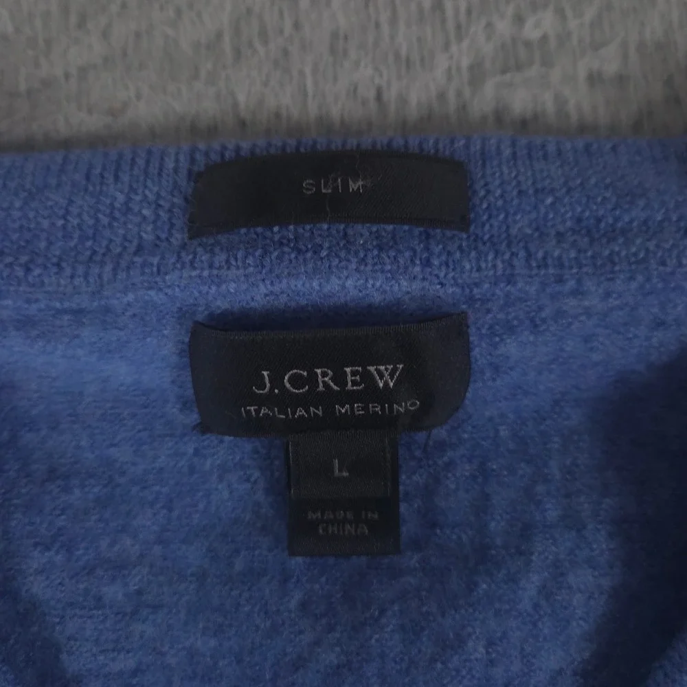 J.Crew Sweater Mens Small Slim Italian Merino Wool V-neck Pullover Tollegno 1900